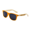 Retro Bamboo Arms Sunglasses - Orange Front